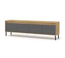 Meuble TV 192x56x40 Cm Chêne Craft Doré/basalte Nesli Meuble Hi-fi Luxueux Sur Pied