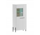 Meuble Vitrine De Rangement Blanc Brillant 70x158x40cm Justan