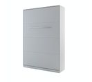 Lenart Armoire Lit Escamotable Vertical 140x200 Cm Gris Mat Lit Rabattable Lit Mural Consus Pro