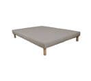 Sommier Tapissier 140x190cm Gris Fabrication Francaise + Pieds