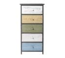 Chiffonier Chevet 5 Tiroirs Gris Deco Urban 81x40x29