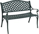 Banc De Jardin Extérieur 2-3 Places En Fonte D'aluminium Design Ajouré avec Accoudoirs 103 X64 X83cm