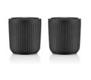 2 Tasses à Café Double Paroi 10cl Noir - 12059-259