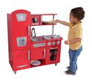 Cuisine Enfant En Bois Avec Rangement Pratique Et Accessoires - Vintage - Rouge