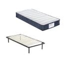 Ensemble Matelas à Ressorts 90x190 cm Epaisseur 22 cm + sommier à Lattes Sur Pieds