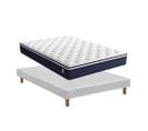 Ensemble Matelas à Ressorts 140x190 Epaisseur 25 cm + Sommier Tapissier Déco