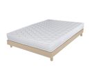 Matelas + Sommier 140x190 Mousse - Decokit - Soutien Medium - Sommier Démonté - Chêne