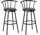 2 Tabourets De Bar Style Industriel Siège Rond 360° En Rotation Structure En Acier