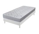 Matelas Et Sommier 90x190 Mousse - Maryland - Soutien Ferme - Sommier Démonté - Blanc