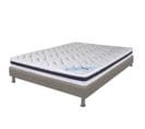 Matelas + Sommier Tapissier 140x200 Mousse - Melior - Soutien Ferme - Simili Taupe