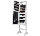 Armoire À Bijoux Sur Pied Avec 18 LED, Angle Réglable,doublure En Velours Doux 35 × 31,5 X 145 Cm B