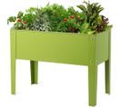 Jardinière Surélevée En Métal Galvanisé-61 X 31 X 45 Cm/carré Potager Sur Pieds Vert