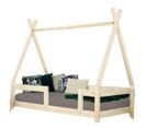 Lit Simple En Bois Nakana Tipi Verni 80x160cm