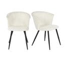 Lot de 2 Chaises de Salle à Manger Scandinave Fauteuil Assise rembourrée en Bouclette