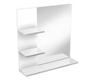 Miroir De Salle De Bain Avec 3 Étagères, Corlin Bm6, Blanc