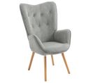 Fauteuil Scandinave Avec Un Revêtement En Tissu Accoudoirs Rembourés Et Des Pieds En Bois Massif