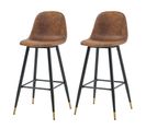 Lot De 2 Tabouret De Bar Siège De 77 Cm De Haut Rembourrés En Suédine