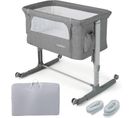 Lit Cododo Bébé 3 En 1 Avec Hauteur Réglable 5 Niveaux,charge 9kg, Gris Clair