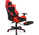 Chaise Gaming Ergonomique, Réglable À Dossier Haut Repose-pieds Et Accoudoirs Réglables Rouge