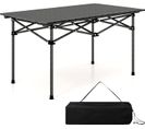 Table De Camping Pliante Portable Aluminium 4-6 Personnes 95 X 55cm Charge 60kg Noir