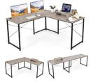 Bureau D'angle En L Réversible Avec Support De Moniteur