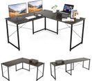 Bureau D'angle En L Réversible Avec Support De Moniteur