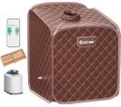 Sauna à Vapeur Portable 2l,chaise 9 Niveaux De Température Réglables, 1 Personne - Marron