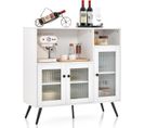 Meuble De Rangement, Buffet Industriel Avec Placard 3 Portes, 2 Etagères De Rangement,(blanc)