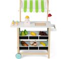 Chariot à Crème Glacée En Bois Enfants Avec 8 Accessoires, Stand De Marché,80 X 30 X 100 Cm(vert)