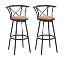 Lot De 2 Tabourets De Bar Industriel Pivotant Sur 360° Siège De 77 Cm De Haut, Marron