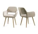 Lot De 2 Chaise De Salle À Manger Scandinave Tissu Beige, 56x56x78cm