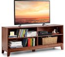 Meuble TV 147 X 40 X 61 Cm Avec 4 Étagères De Rangement Ouvertes, Tapis Antidérapant Marron