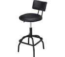 Tabouret De Bar Réglable, 62 - 73cm, Chaise De Bar Pivotant Avec Dossier Rembourré Et Repose-pieds