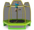 Trampoline Enfants 166cm Avec Filet De Sécurité Respirant, Vert