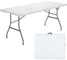 Table De Camping Table Pliante Transportable En Plastique 180 X 73 X 73 Cm Blanche