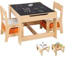 Ensemble Table Et 2 Chaises Enfants 2 Face (Noir Et Blanc) 2 Boîtes De Rangement Pour Dessin