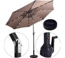 Parasol De Jardin Dia 300 Cm/parasol Déporté Et Inclinable De Jardin Avec 24 LED Marron