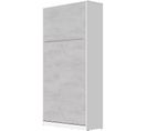 Lit Escamotable +2 Placards V 90x200+(50x2)cm Standard Blanc/béton