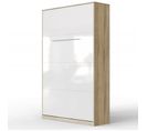 Lit Escamotable +2 Placards V 120x200+(50x2)cm Standard Chêne Sonoma/blanc Brillant