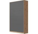 Lit Escamotable +2 Placards V 120x200+(80x2)cm Standard Chêne Sauvage/anthracite