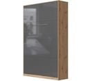 Lit Escamotable +2 Placards V 120x200+(80x2)cm Standard Chêne Sauvage/anthracite Brillant