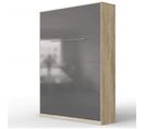 Lit Escamotable +2 Placards V 140x200+(100x2)cm Standard Chêne Sonoma/anthracite Brillant