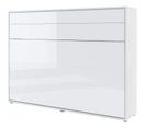 Lenart Armoire Lit Escamotable Horizontal 140x200 Cm Blanc Brillant Lit Rabattable Lit Mural"consus"