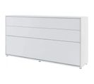 Lenart Armoire Lit Escamotable Horizontal 90x200 Cm Blanc Mat Lit Rabattable Lit Mural"consus"