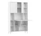 Armoire Placard Convertible En Bureau Et Table Home Office 175x105x34cm « Meggie 2-blanc Brillant»