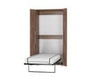 Armoire Lit Escamotable Vertical 90x200 Cm Couleur Avec Porte Tabac Foncé Lit Mural Todor