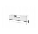 Meuble TV Blanc 154x56x39cm Noemie Meuble Hi-fi Commode TV Sur Pied