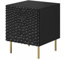 Table De Chevet Set De 2 Noir Mat 44x54x41 Cm De Haute Qualité Hoti