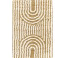 Tapis Shaggy Scandinave Blanc/ocre 160x220