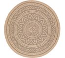 Tapis Rond Extérieur/intérieur Aspect Jute Beige/noir Ø 100